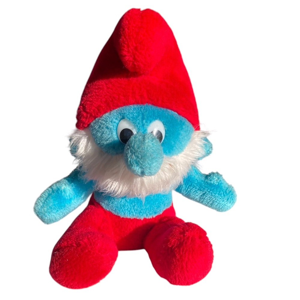 Vintage Papa Smurf Plush Toy Peyo 1979 Toy Stuffed Collectible Wallace Berrie